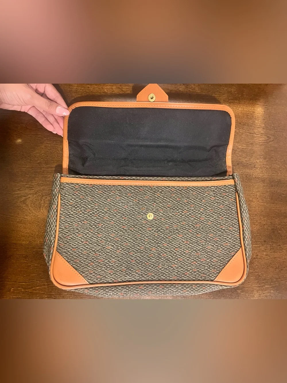 Vintage YSL x Rémy Martin Coated Canvas Clutch Bag